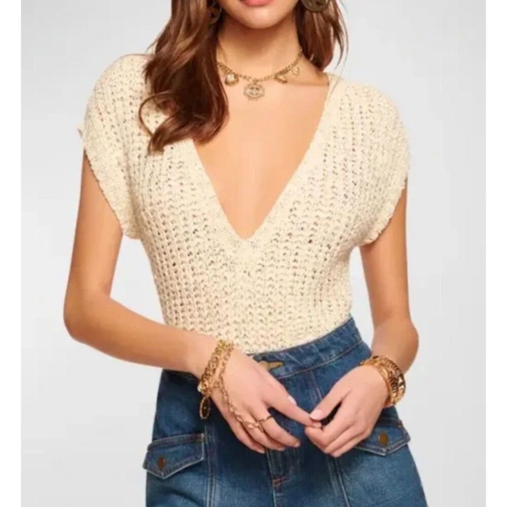 Ramy Brook Soraya Crop Top Sweater Vest Women's Size S NWT